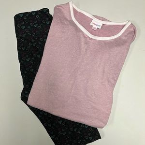 LuLaRoe leggings and Irma top